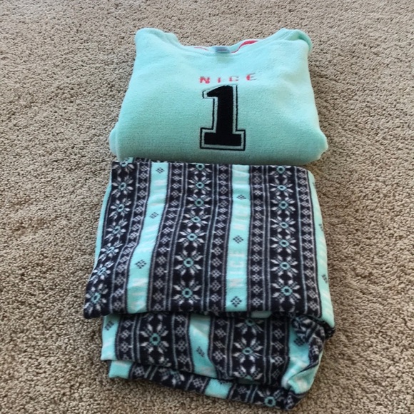 NWT! SO green size M fleece pajama set - Picture 5 of 5